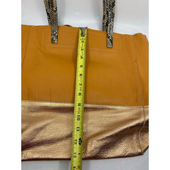 Rafe Women's Orange Gold Leather Handbag - Picture 11 of 14